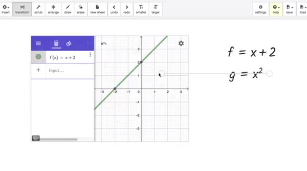 GeoGebra Grafik-App in Graspable-Math integriert und bei der Interaktion.png